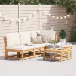 vidaXL Set mobilier de grădină cu perne, 5 buc., lemn masiv acacia vidaXL Set mobilier de grădină cu perne, 5 buc., lemn masiv acacia