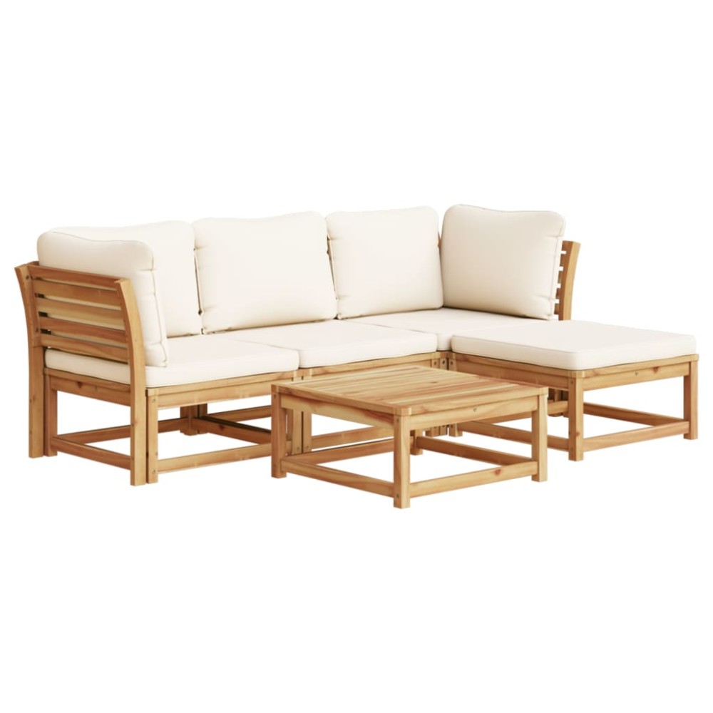 vidaXL Set mobilier de grădină cu perne, 5 buc., lemn masiv acacia