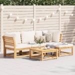 vidaXL Set mobilier de grădină cu perne, 5 buc., lemn masiv acacia vidaXL Set mobilier de grădină cu perne, 5 buc., lemn masiv acacia