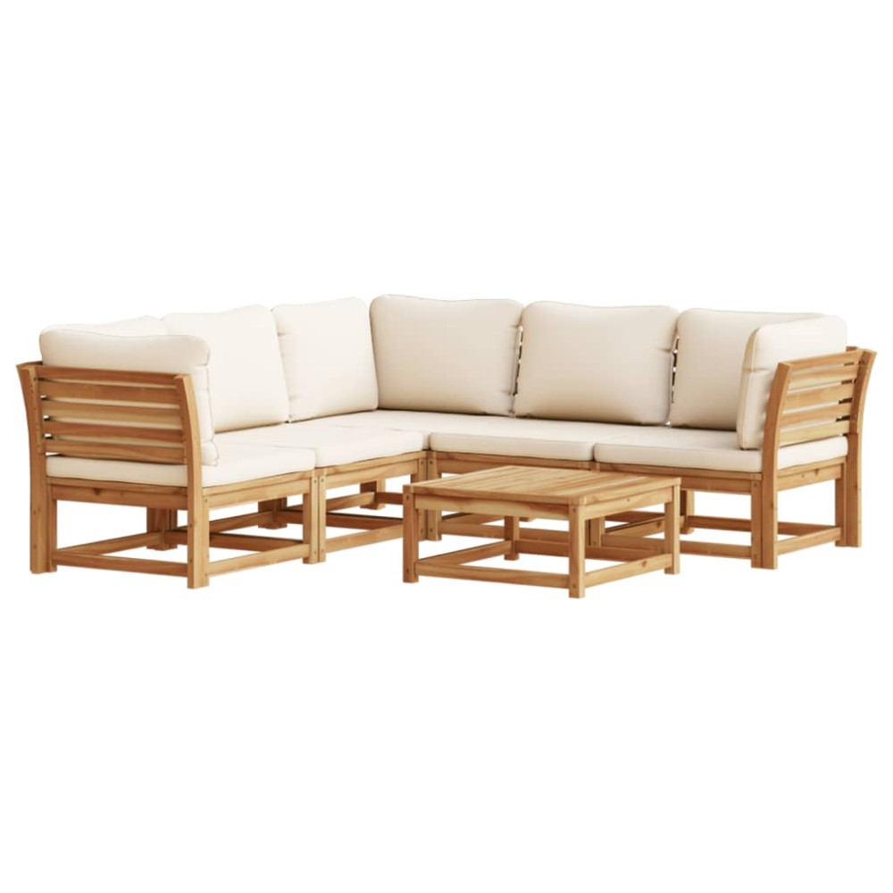vidaXL Set mobilier grădină cu perne, 6 piese, lemn masiv acacia