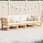 vidaXL Set mobilier de grădină cu perne, 4 piese, lemn masiv de acacia vidaXL Set mobilier de grădină cu perne, 4 piese, lemn masiv de acacia