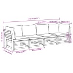 vidaXL Set mobilier de grădină cu perne, 4 piese, lemn masiv de acacia vidaXL Set mobilier de grădină cu perne, 4 piese, lemn masiv de acacia