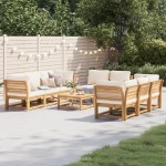 vidaXL Set mobilier grădină cu perne, 9 piese, lemn masiv acacia vidaXL Set mobilier grădină cu perne, 9 piese, lemn masiv acacia