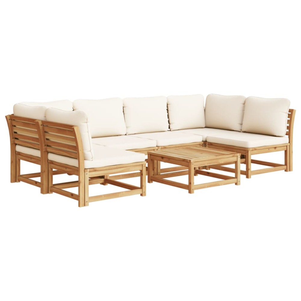 vidaXL Set mobilier grădină cu perne, 7 piese, lemn masiv acacia