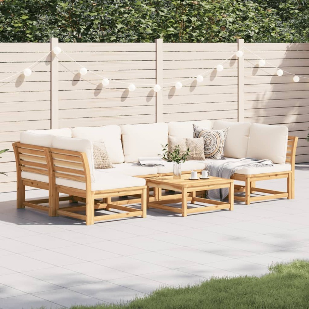 vidaXL Set mobilier grădină cu perne, 7 piese, lemn masiv acacia