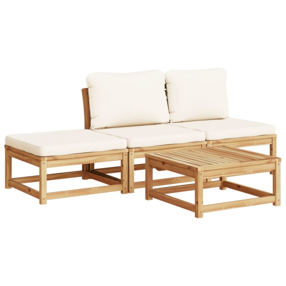 vidaXL Set mobilier de grădină cu perne, 4 piese, lemn masiv de acacia