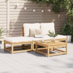 vidaXL Set mobilier de grădină cu perne, 4 piese, lemn masiv de acacia vidaXL Set mobilier de grădină cu perne, 4 piese, lemn masiv de acacia