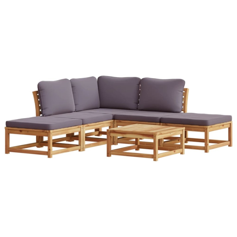 vidaXL Set mobilier grădină cu perne, 6 piese, lemn masiv acacia