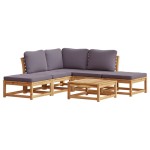 vidaXL Set mobilier grădină cu perne, 6 piese, lemn masiv acacia