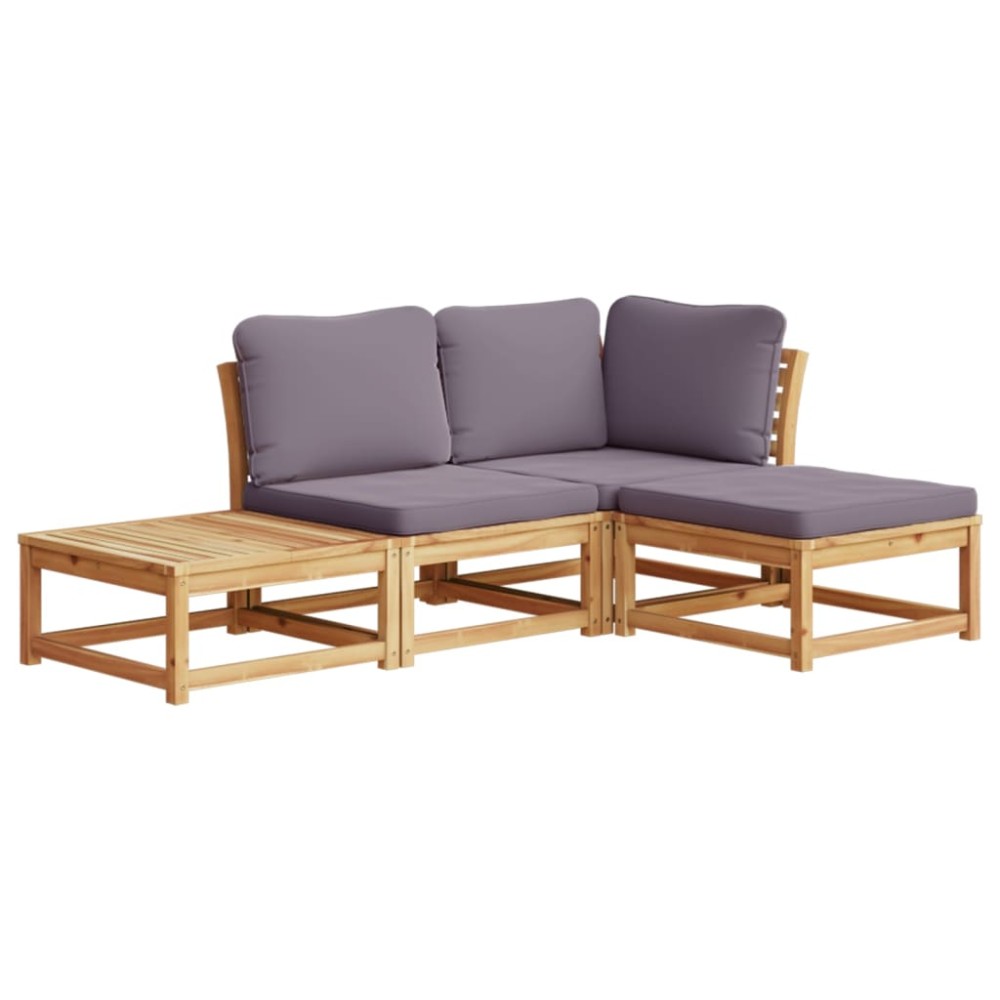 vidaXL Set mobilier de grădină cu perne, 4 piese, lemn masiv de acacia