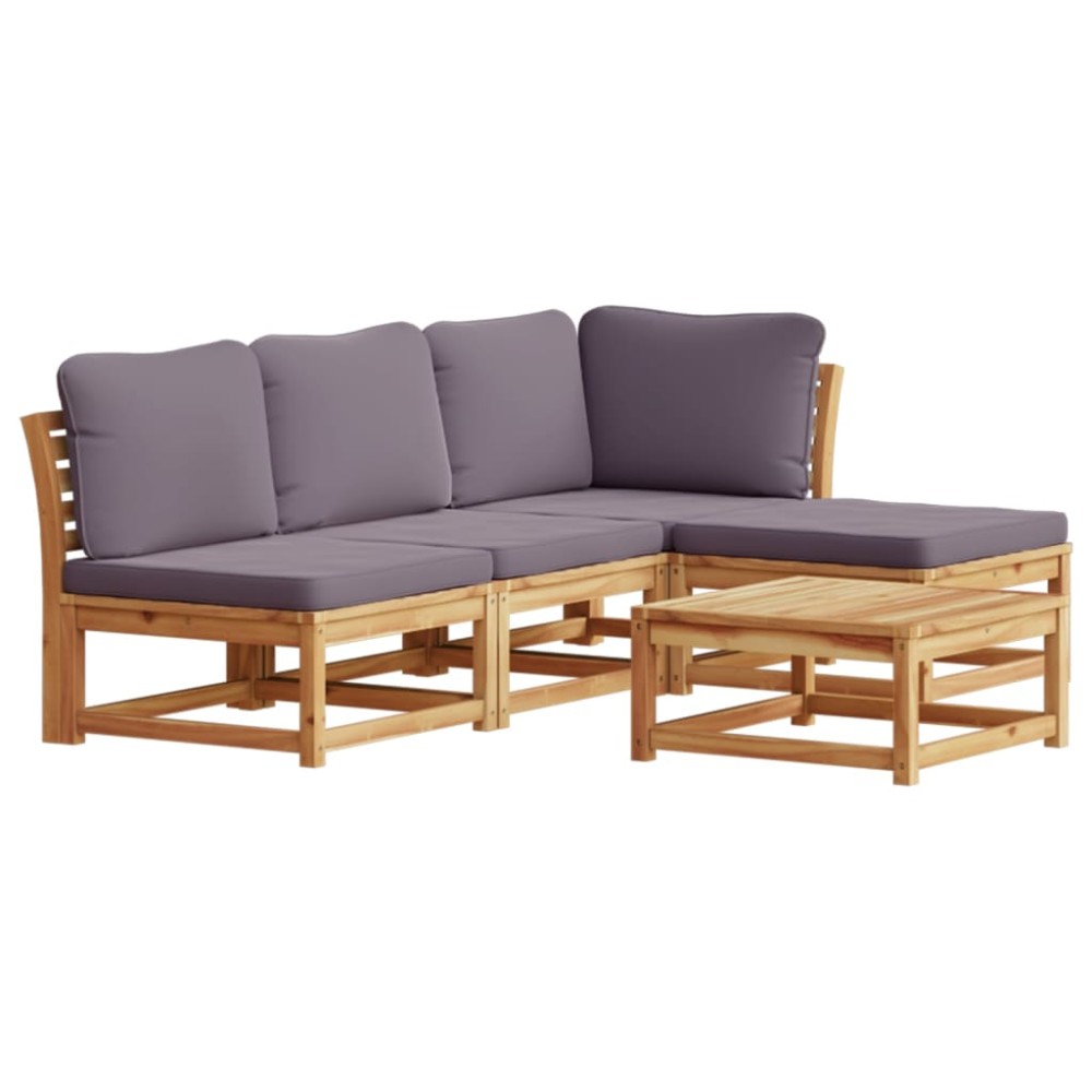 vidaXL Set mobilier de grădină cu perne, 5 buc., lemn masiv acacia