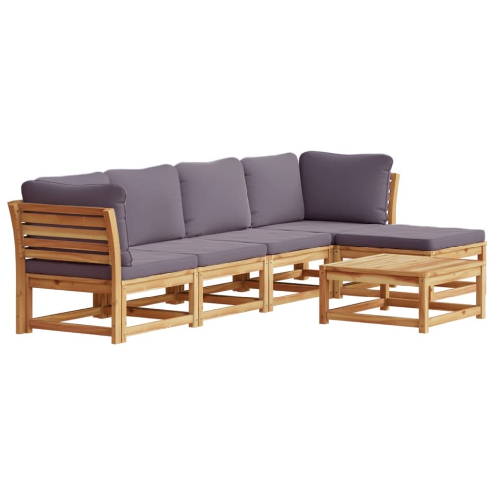 vidaXL Set mobilier grădină cu perne, 6 piese, lemn masiv acacia