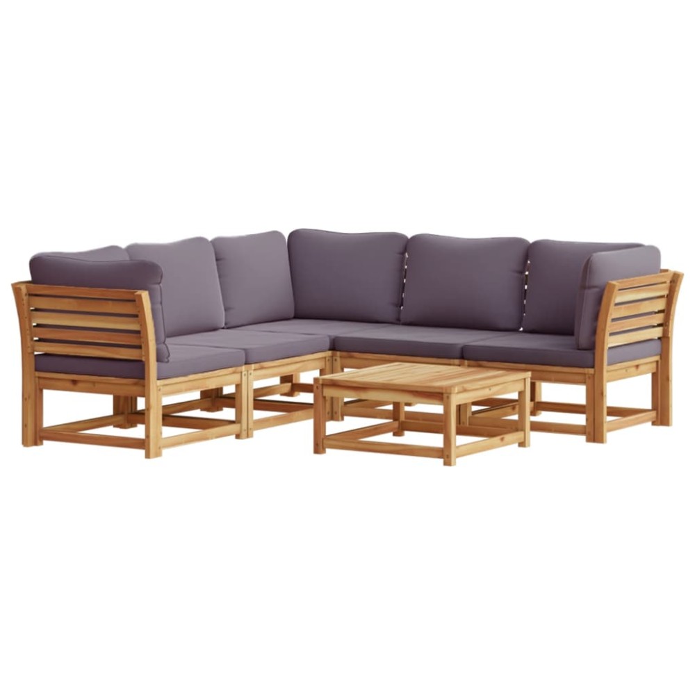 vidaXL Set mobilier grădină cu perne, 6 piese, lemn masiv acacia
