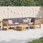 vidaXL Set mobilier grădină cu perne, 6 piese, lemn masiv acacia