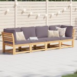 vidaXL Set mobilier de grădină cu perne, 4 piese, lemn masiv de acacia vidaXL Set mobilier de grădină cu perne, 4 piese, lemn masiv de acacia