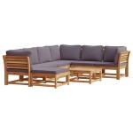 vidaXL Set mobilier grădină cu perne, 8 piese, lemn masiv acacia