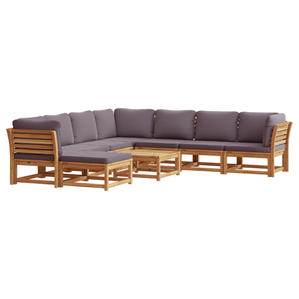 vidaXL Set mobilier grădină cu perne, 9 piese, lemn masiv acacia