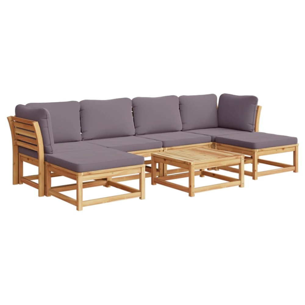 vidaXL Set mobilier grădină cu perne, 7 piese, lemn masiv acacia