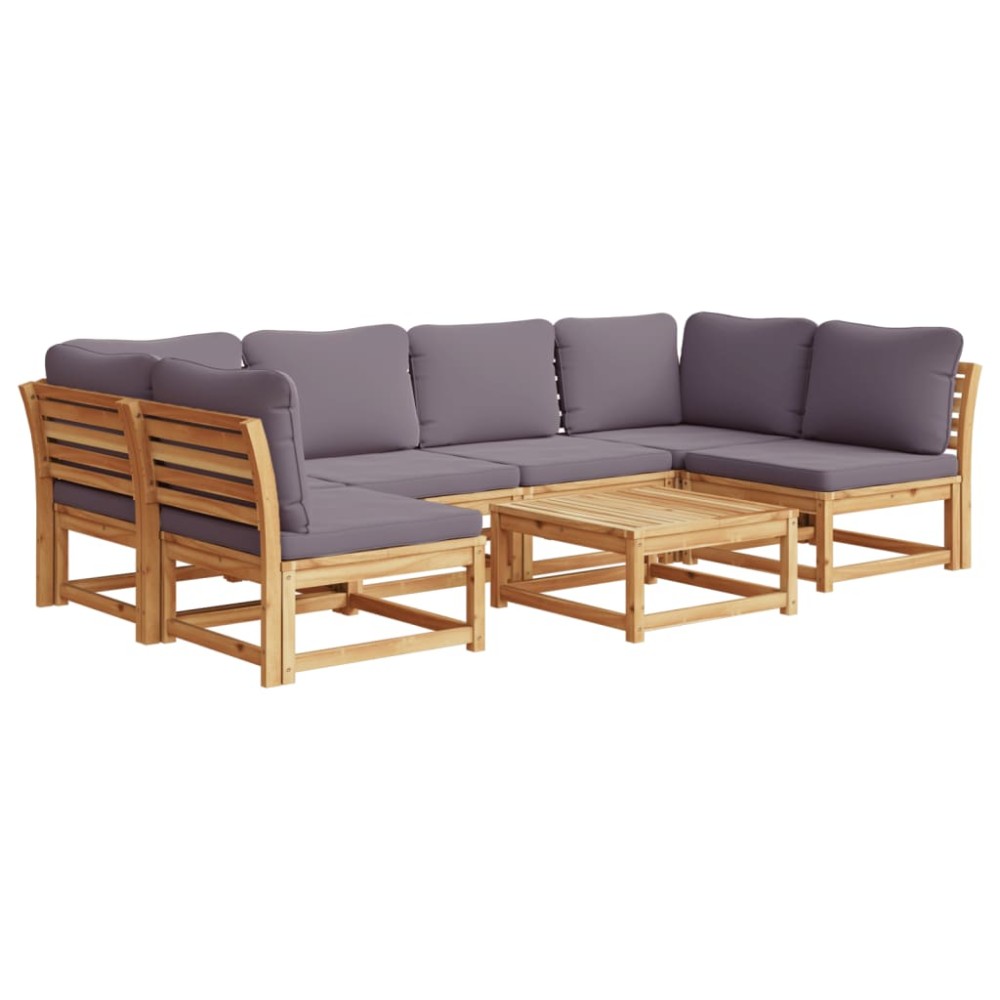 vidaXL Set mobilier grădină cu perne, 7 piese, lemn masiv acacia