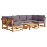 vidaXL Set mobilier grădină cu perne, 7 piese, lemn masiv acacia
