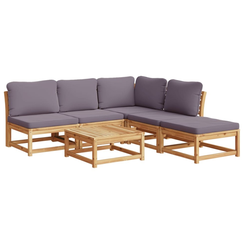 vidaXL Set mobilier grădină cu perne, 6 piese, lemn masiv acacia