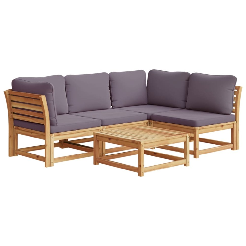 vidaXL Set mobilier de grădină cu perne, 5 buc., lemn masiv acacia