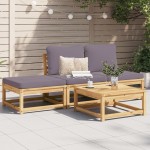 vidaXL Set mobilier de grădină cu perne, 4 piese, lemn masiv de acacia vidaXL Set mobilier de grădină cu perne, 4 piese, lemn masiv de acacia