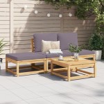 vidaXL Set mobilier de grădină cu perne, 4 piese, lemn masiv de acacia vidaXL Set mobilier de grădină cu perne, 4 piese, lemn masiv de acacia