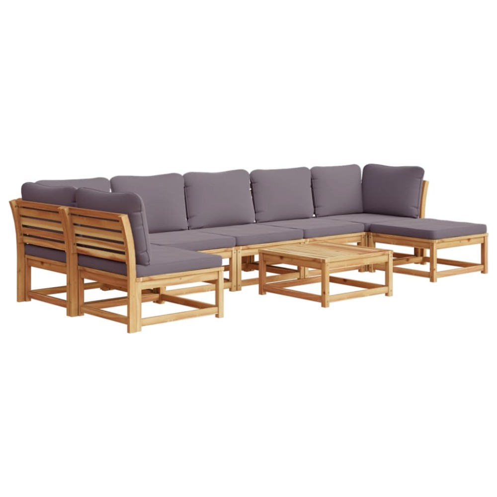 vidaXL Set mobilier grădină cu perne, 8 piese, lemn masiv acacia