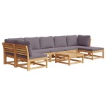 vidaXL Set mobilier grădină cu perne, 8 piese, lemn masiv acacia