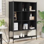 vidaXL Bibliotecă, negru, 102x30x141,5 cm, lemn prelucrat vidaXL Bibliotecă, negru, 102x30x141,5 cm, lemn prelucrat