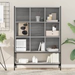 vidaXL Bibliotecă, gri sonoma, 102x30x141,5 cm, lemn prelucrat vidaXL Bibliotecă, gri sonoma, 102x30x141,5 cm, lemn prelucrat