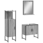 vidaXL Set dulapuri de baie, 3 piese, gri sonoma, lemn prelucrat vidaXL Set dulapuri de baie, 3 piese, gri sonoma, lemn prelucrat