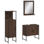 vidaXL Set dulapuri de baie, 3 piese, stejar maro, lemn prelucrat vidaXL Set dulapuri de baie, 3 piese, stejar maro, lemn prelucrat