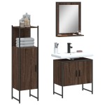 vidaXL Set dulapuri de baie, 3 piese, stejar maro, lemn prelucrat vidaXL Set dulapuri de baie, 3 piese, stejar maro, lemn prelucrat