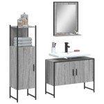 vidaXL Set dulapuri de baie, 3 piese, gri sonoma, lemn prelucrat vidaXL Set dulapuri de baie, 3 piese, gri sonoma, lemn prelucrat