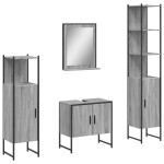 vidaXL Set dulapuri de baie, 4 piese, gri sonoma, lemn prelucrat vidaXL Set dulapuri de baie, 4 piese, gri sonoma, lemn prelucrat