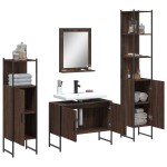 vidaXL Set dulapuri de baie, 4 piese, stejar maro, lemn prelucrat vidaXL Set dulapuri de baie, 4 piese, stejar maro, lemn prelucrat