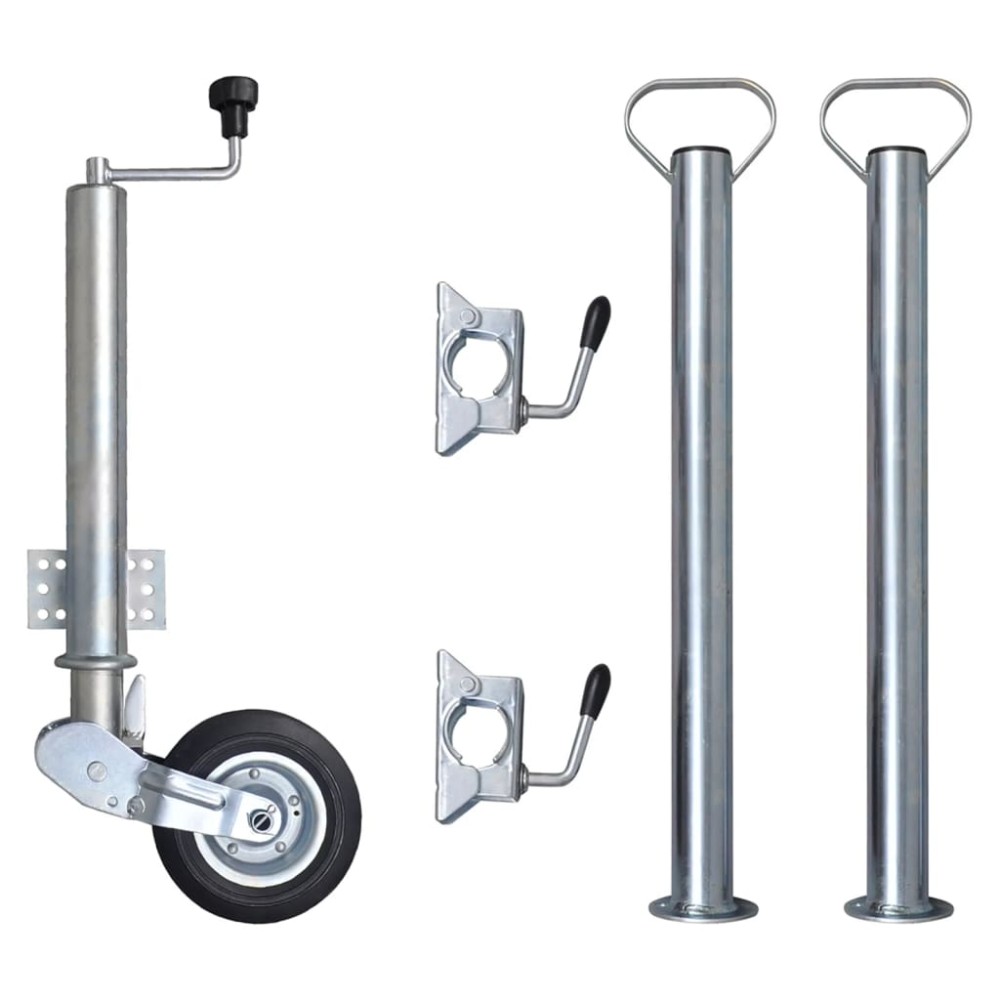 vidaXL Roată manevră remorcă 60 mm 2 tub susținere/2 cleme despicate