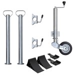 vidaXL Roată manevră remorcă 60 mm 2 tub susținere/2 cleme despicate vidaXL Roată manevră remorcă 60 mm 2 tub susținere/2 cleme despicate