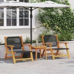 vidaXL Set de scaune de exterior cu masă - 3 piese din lemn de acacia neagră