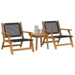vidaXL Set de scaune de exterior cu masă - 3 piese din lemn de acacia neagră