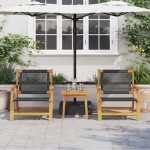 vidaXL Set de scaune de exterior cu masă - 3 piese din lemn de acacia neagră