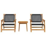 vidaXL Set de scaune de exterior cu masă - 3 piese din lemn de acacia neagră
