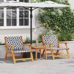 Set scaune de grădină vidaXL cu masă 3 piese Negru și Alb din lemn masiv de acacia Set scaune de grădină vidaXL cu masă 3 piese Negru și Alb din lemn masiv de acacia