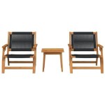 vidaXL Scaune de Grădină cu Masă 3 pcs Negru 45 x 45 x 40 cm vidaXL Scaune de Grădină cu Masă 3 pcs Negru 45 x 45 x 40 cm