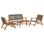vidaXL Set scaune grădină 4 piese Gri Lemn masiv de acacia vidaXL Set scaune grădină 4 piese Gri Lemn masiv de acacia