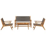 vidaXL Set scaune grădină 4 piese Gri Lemn masiv de acacia vidaXL Set scaune grădină 4 piese Gri Lemn masiv de acacia