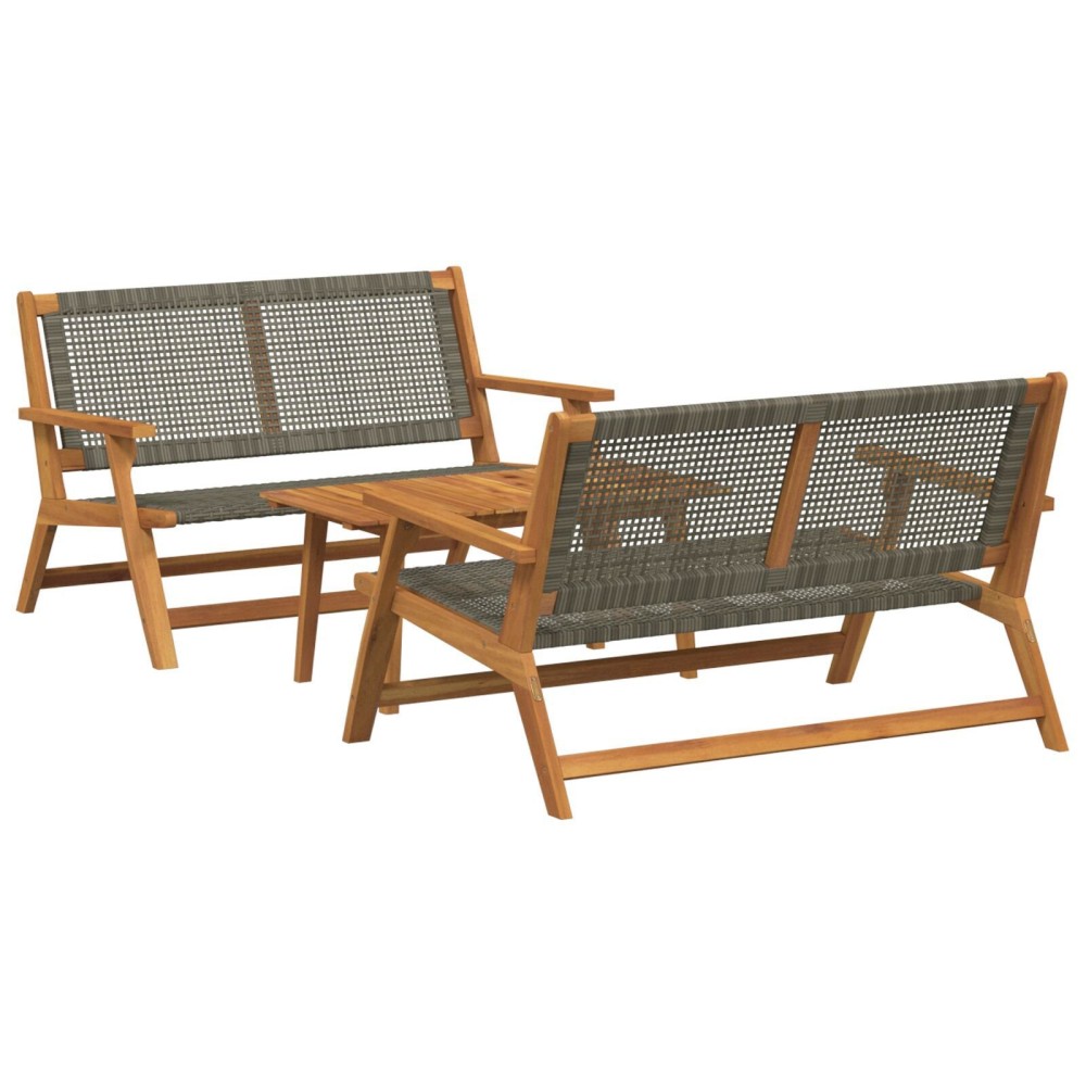 vidaXL Set de scaune și masă pentru grădină - 3 piese gri din lemn de acacia