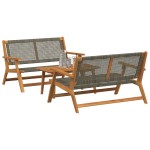 vidaXL Set de scaune și masă pentru grădină - 3 piese gri din lemn de acacia